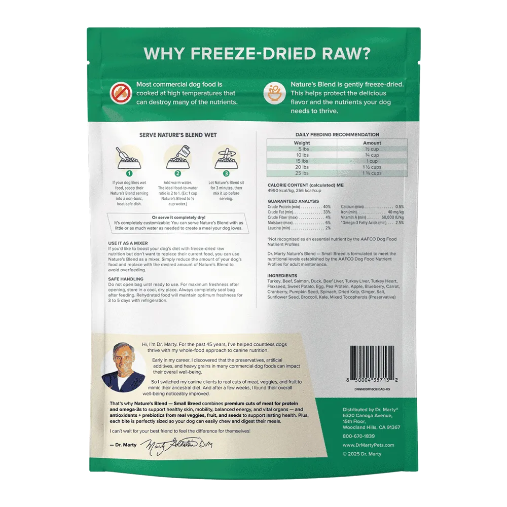 Dr. Marty Nature's Blend Premium Freeze-Dried Small Breed Dog Food