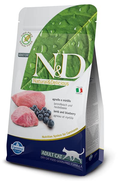 Farmina Natural & Delicious Grain Free Lamb and Blueberry Adult Cat, 11 lb bag