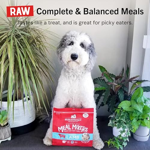 Stella & Chewy's Freeze-Dried Raw Lamb Meal Mixers- Dog Food Topper and Mixer - Made with 95% Grass-Fed Lamb, Organs & Bone - Perfect for Picky Eaters - Grain-Free - 18 oz