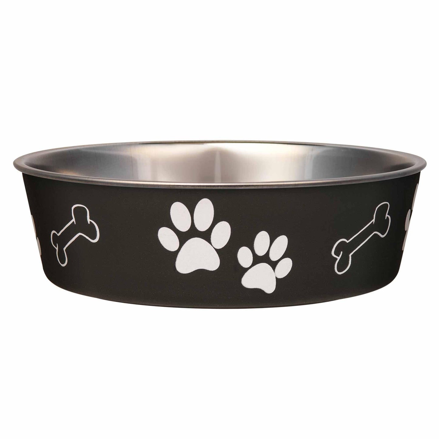 Loving Pets Bella Dog Bowls- Stainless Steel Dog & Cat Bowls - Spill Proof Dog Food Bowl, Cat Bowl, Puppy Essentials & Pet Supplies Great for Home & Travel (Large 35-65 lbs, Espresso)