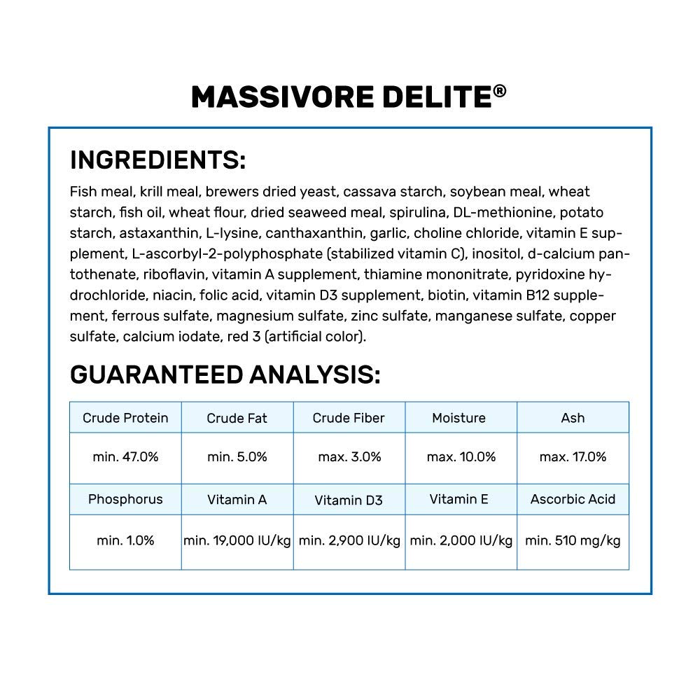 Hikari Tropical Massivore Delite Fish Food, 13.4 oz (380g)