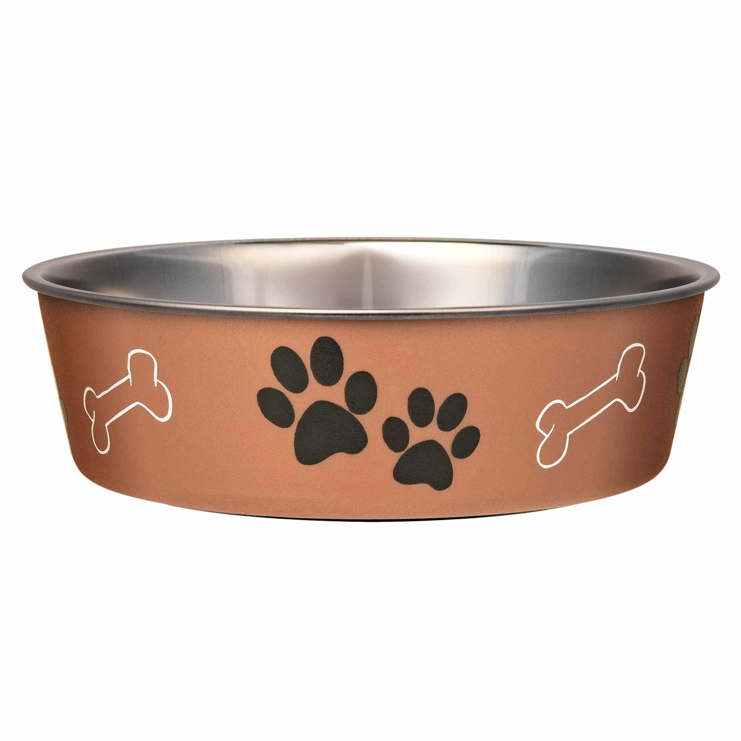 Loving Pets Bella Dog Bowls- Stainless Steel Dog & Cat Bowls - Spill Proof Dog Food Bowl, Cat Bowl, Puppy Essentials & Pet Supplies Great for Home & Travel (Large 35-65 lbs, Copper)