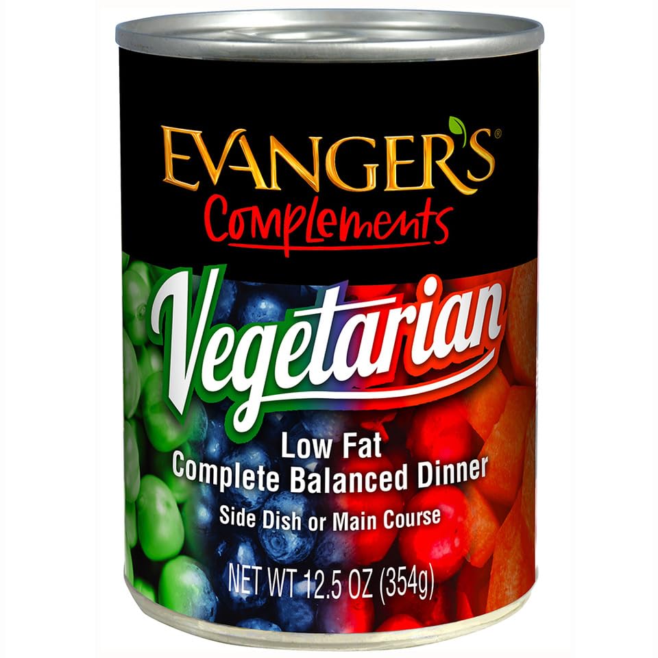Evanger's Complements Vegetarian Dinner – 12 Count, 12.5 oz Each – Grain-Free Plant-Based Food for Dogs & Cats – Balanced Mixing Base with Vegetables & Fruits