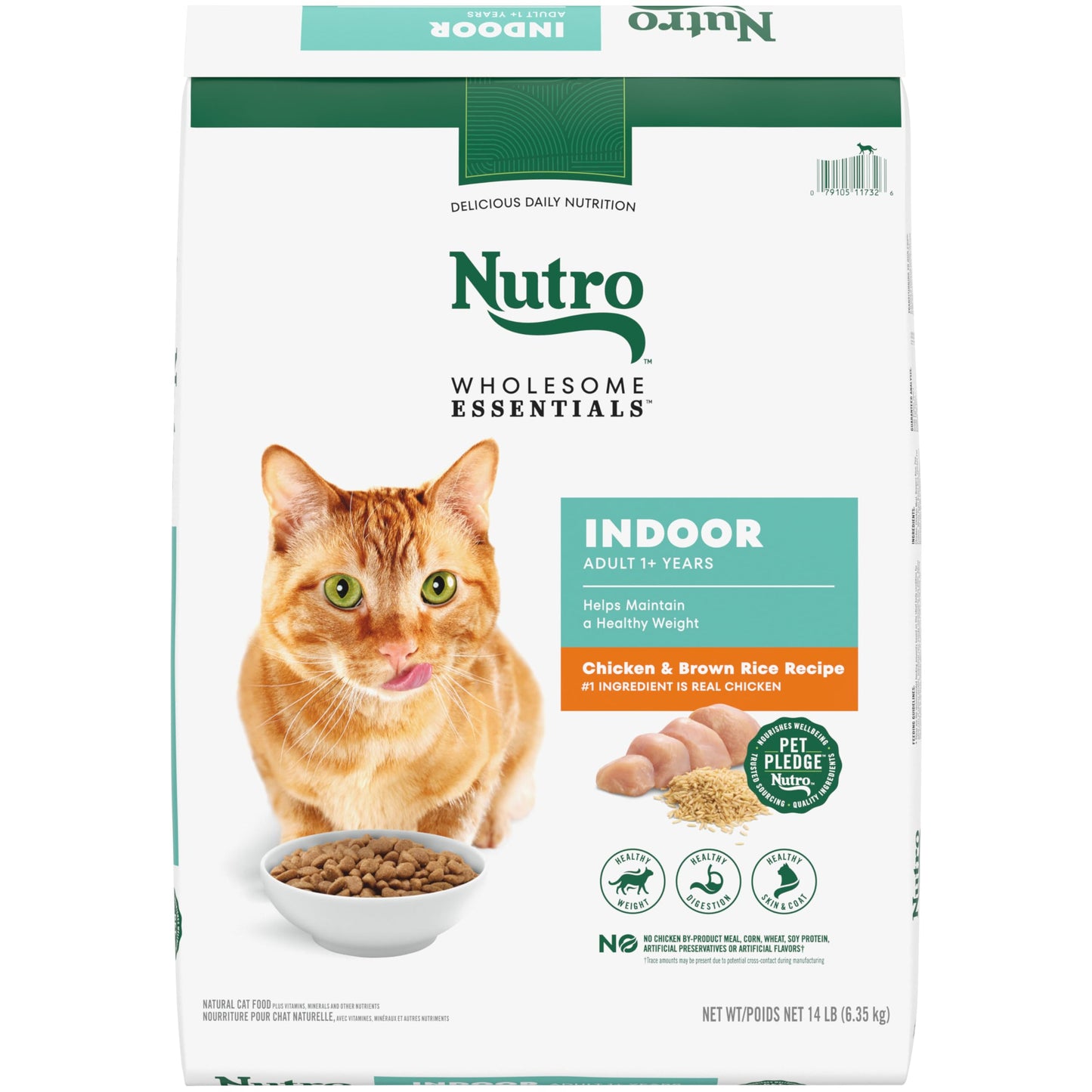 Nutro Wholesome Essentials Indoor Dry Cat Food, Chicken & Brown Rice Recipe, 14 lb. Bag