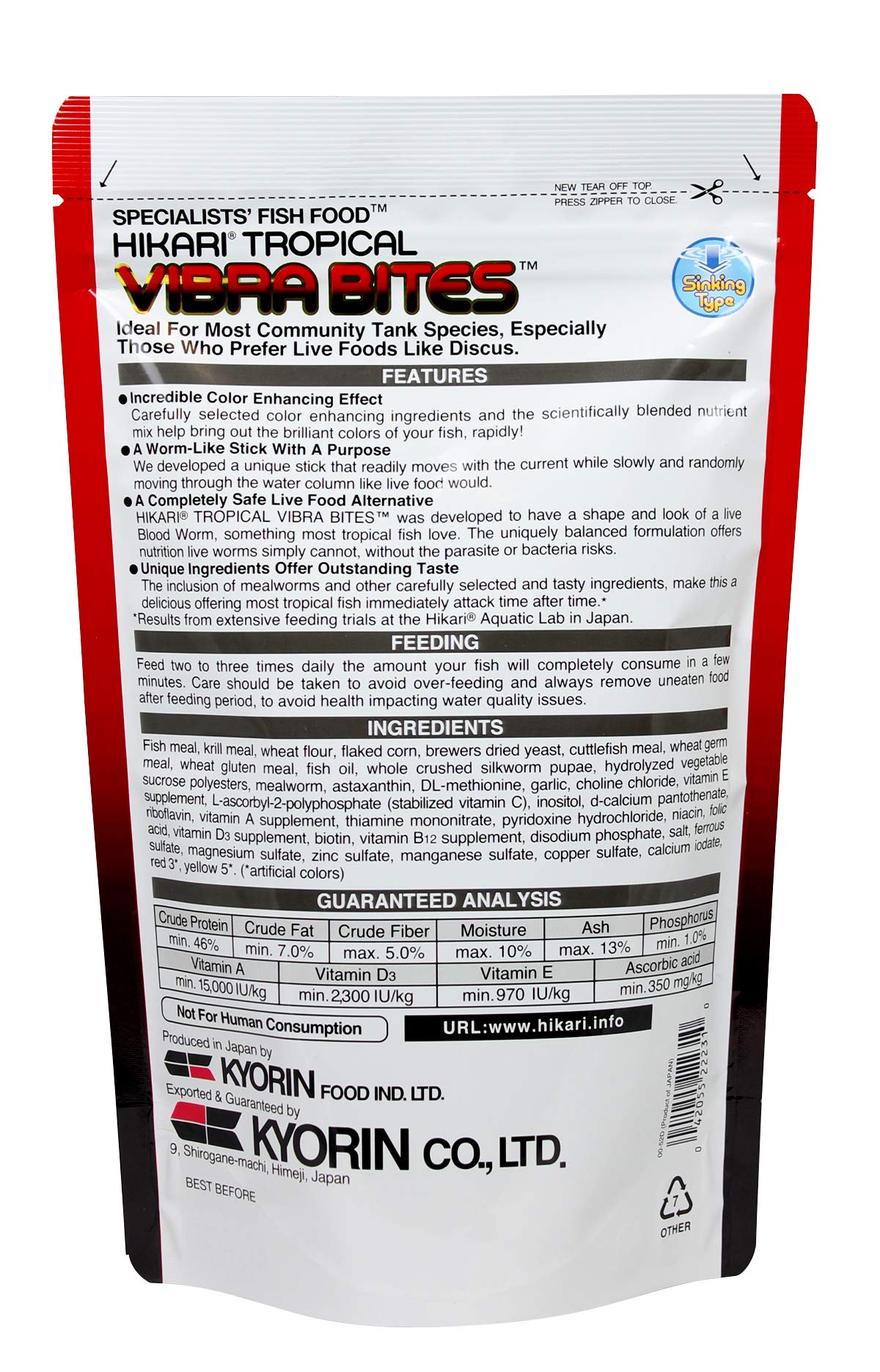 Hikari Vibra Bites, fish flavor (9.8oz), Red