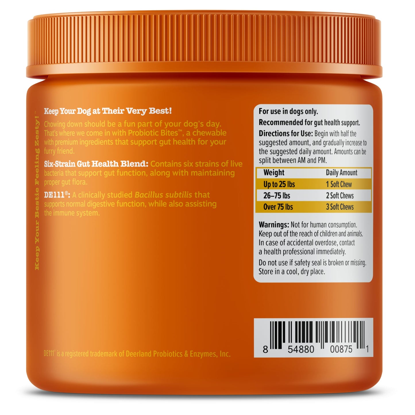 Zesty Paws Probiotics for Dogs, Digestive Enzymes Gut Flora, Digestive Health, Diarrhea & Bowel Support, DE111, Dog Probiotics Soft Chew for Pet Immune System, Chicken, 90 Ct