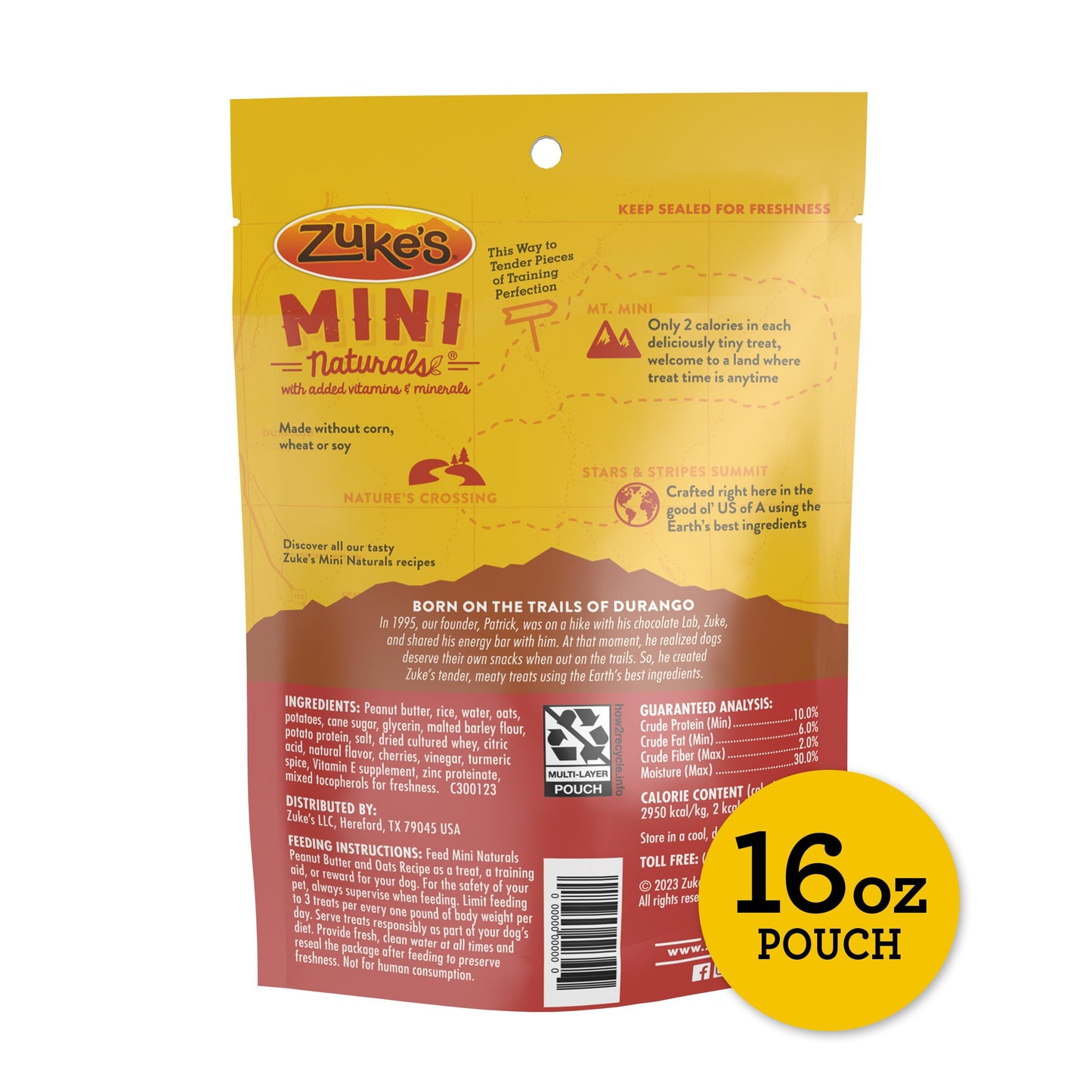 Zuke’s Mini Naturals Dog Training Treats for the Dogs, Pet Treats made with Real Peanut Butter, 16 oz. Resealable Pouch - 16 oz. Bag