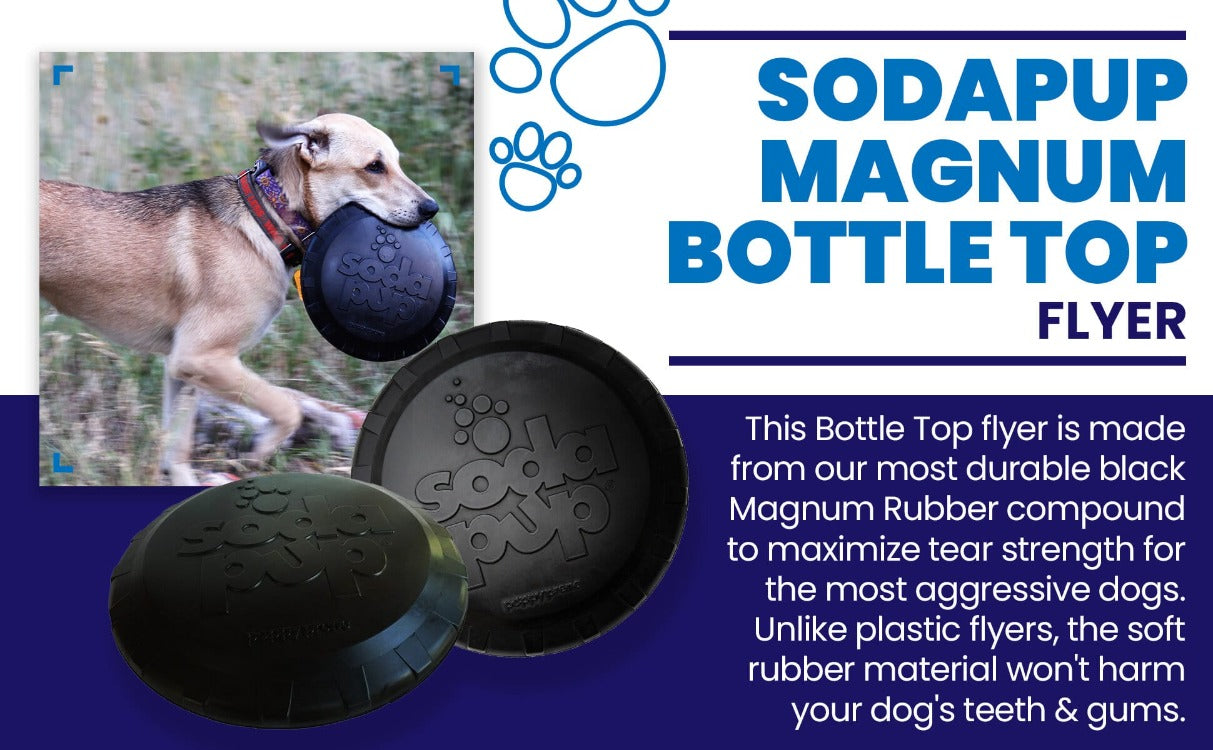 Magnum Bottle Top Flyer Rubber Frisbee for Heavy Chewers | Large | USA Made