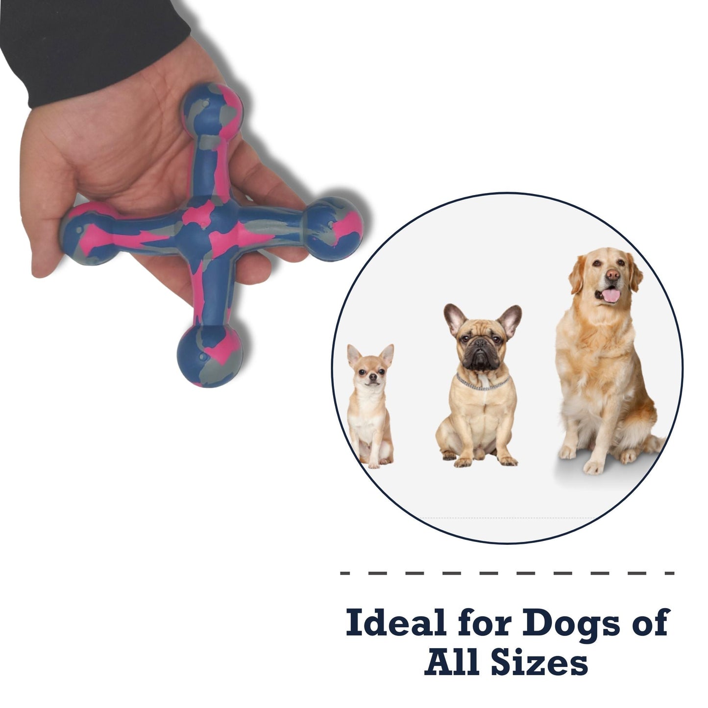 Natural Rubber Jack Dog Toy – Durable, Non-Toxic Chew Toy for Engaging Play and Enhanced Agility