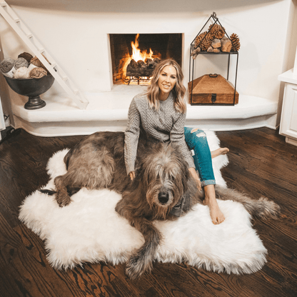 PupRug® Animal Print Memory Foam Dog Bed - Polar Bear Faux Hide