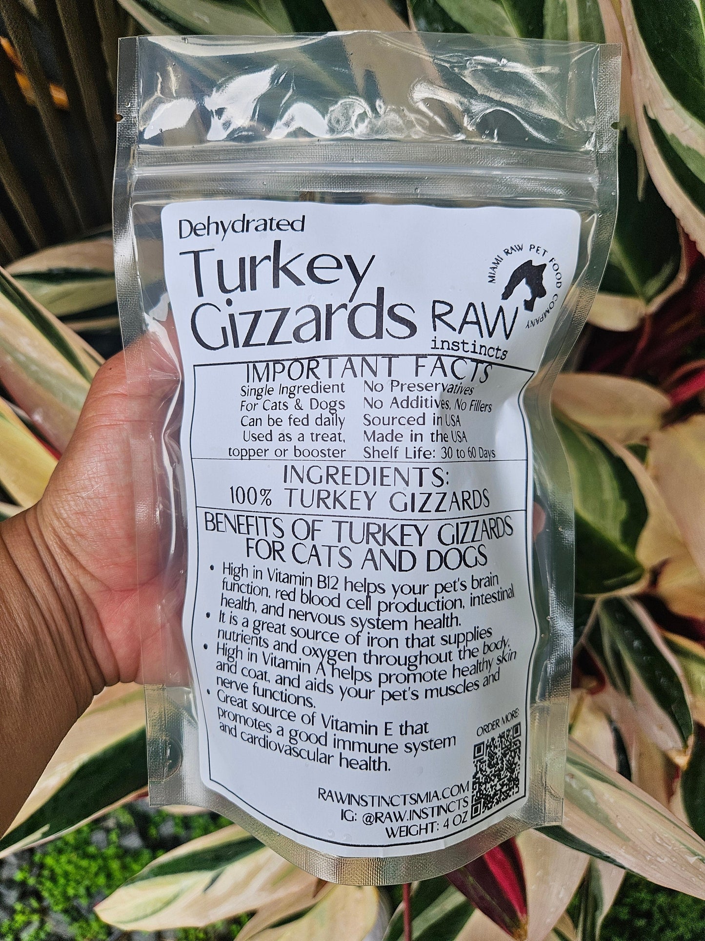 Dehydrated Turkey Gizzards for Cats & Dogs — 100% Single Ingredient | Raw Instincts Florida