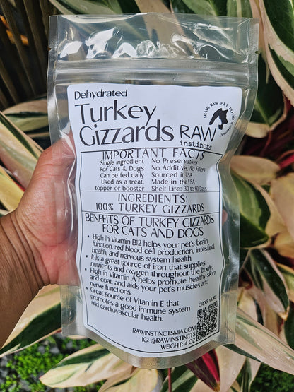 Dehydrated Turkey Gizzards for Cats & Dogs — 100% Single Ingredient | Raw Instincts Florida