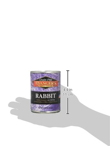 Evanger's Complements Rabbit for Dogs & Cats – 12 Count, 12.5 oz Each – Single-Protein Formula Cooked in Broth – Grain & Gluten Free – Wet Dog & Cat Food
