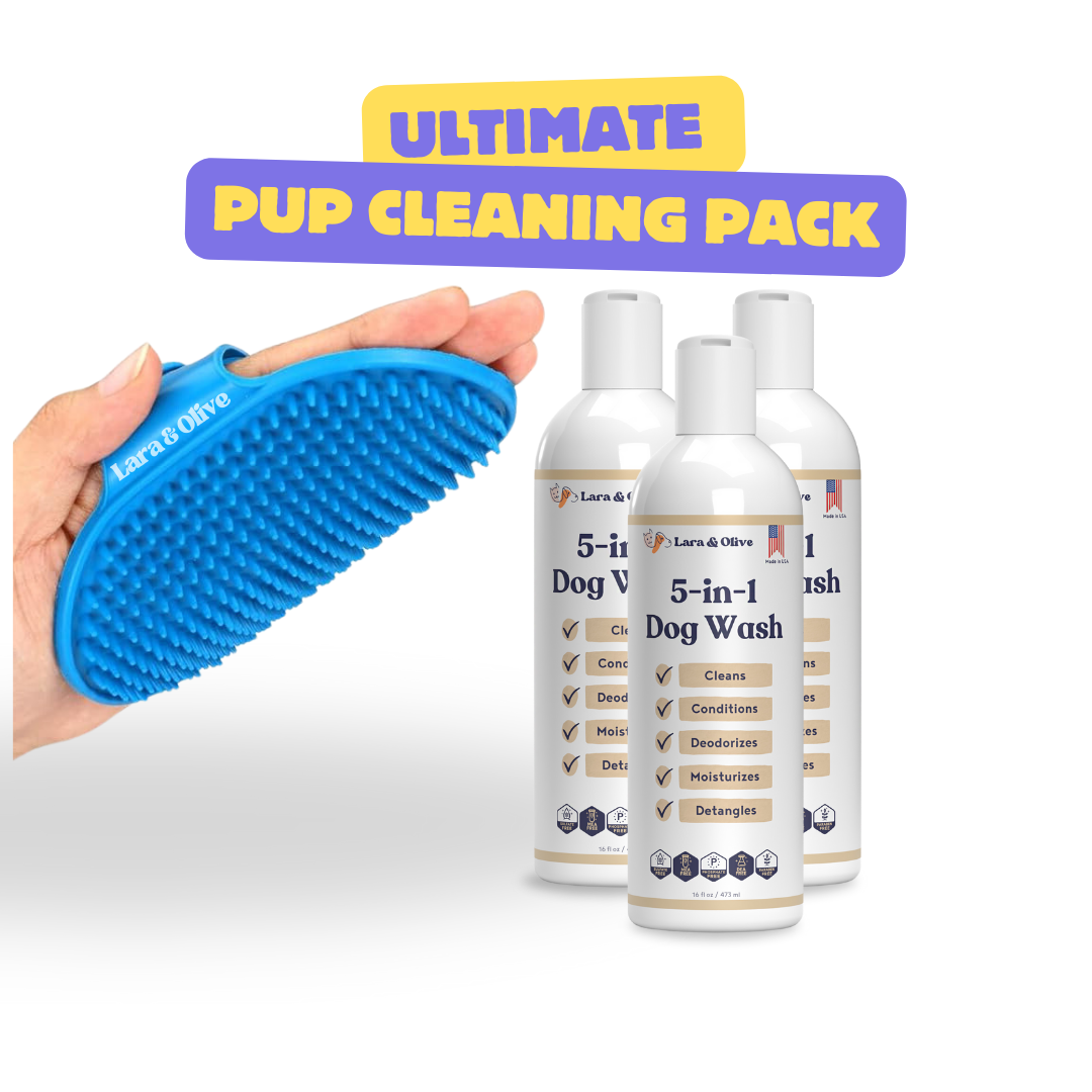 3 Pack Dog Wash + Bath Brush Set | Exclusive Bundle