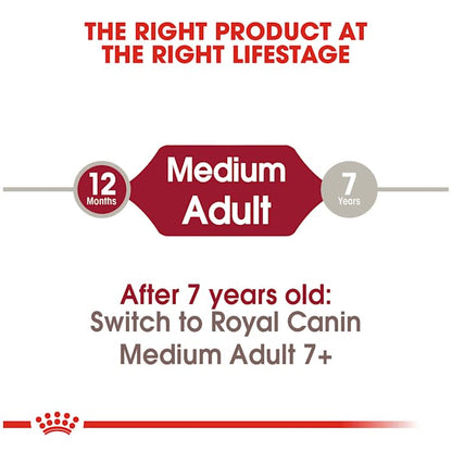 Royal Canin Size Health Nutrition Medium Adult Dry Dog Food, 30 lb bag