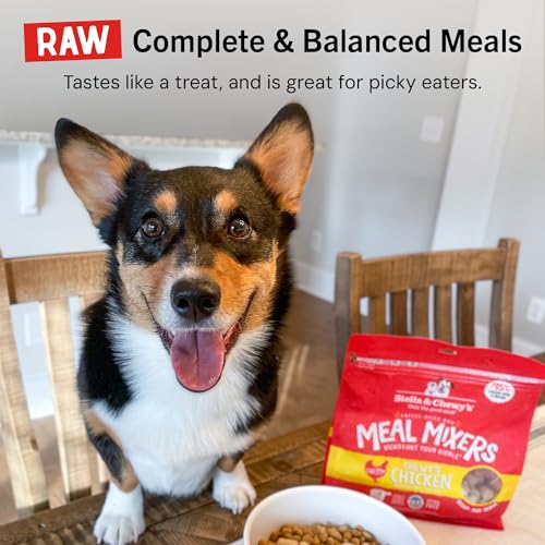 Stella & Chewy's Freeze-Dried Raw Chicken Meal Mixers- Dog Food Topper and Mixer - Made with 95% Cage-Free Chicken, Organs & Bone - Perfect for Picky Eaters - Grain-Free - 18oz
