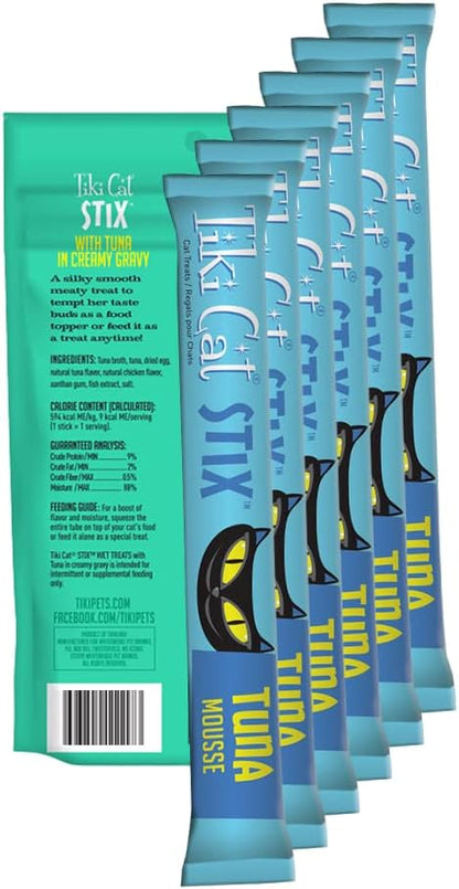 Tiki Cat Stix Wet Mousse Single Serve Lickable Treats | All 6 Flavors | 36 Stix in Total | Bundle with Toy and Booklet