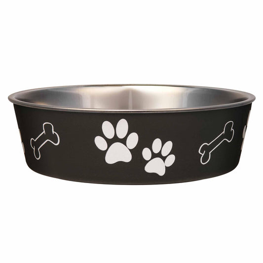 Loving Pets Bella Dog Bowls- Stainless Steel Dog & Cat Bowls - Spill Proof Dog Food Bowl, Cat Bowl, Puppy Essentials & Pet Supplies Great for Home & Travel (Large 35-65 lbs, Espresso)