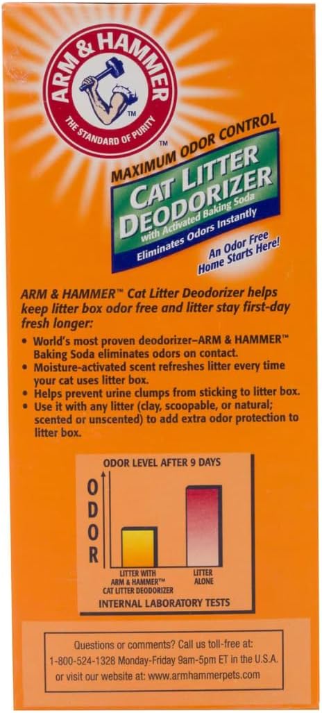 Arm & Hammer Cat Litter Deodorizer with Baking Soda 20.00 oz - Pack of 2 (40 oz in total) Litter Box Deodorizer Bundled with LarasBundle Catnip Mice and Spring Toy