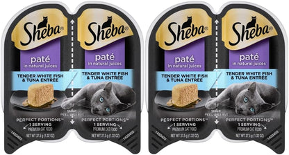 Sheba Cat Food Variety Pack | Sheba Pate Cat Food (24 Servings | 12 Pack | 6 Flavors) Turkey, Beef, Chicken, Salmon, White Fish, Tuna with LarasBundle Catnip Mice and Spring Toys