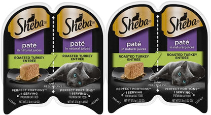 Sheba Cat Food Variety Pack | Sheba Pate Cat Food (24 Servings | 12 Pack | 6 Flavors) Turkey, Beef, Chicken, Salmon, White Fish, Tuna with LarasBundle Catnip Mice and Spring Toys