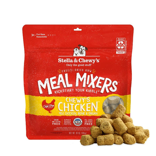Stella & Chewy's Freeze-Dried Raw Chicken Meal Mixers- Dog Food Topper and Mixer - Made with 95% Cage-Free Chicken, Organs & Bone - Perfect for Picky Eaters - Grain-Free - 18oz
