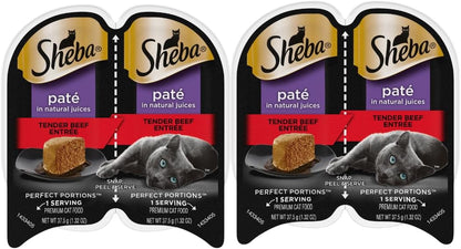Sheba Cat Food Variety Pack | Sheba Pate Cat Food (24 Servings | 12 Pack | 6 Flavors) Turkey, Beef, Chicken, Salmon, White Fish, Tuna with LarasBundle Catnip Mice and Spring Toys