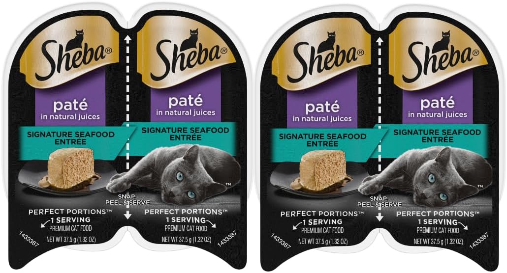 Sheba Cat Food Variety Pack | Sheba Pate Cat Food (24 Servings | 12 Pack | 6 Flavors) Turkey, Beef, Chicken, Salmon, White Fish, Tuna with LarasBundle Catnip Mice and Spring Toys