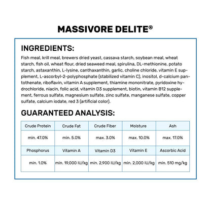 Hikari Tropical Massivore Delite Fish Food, 13.4 oz (380g)