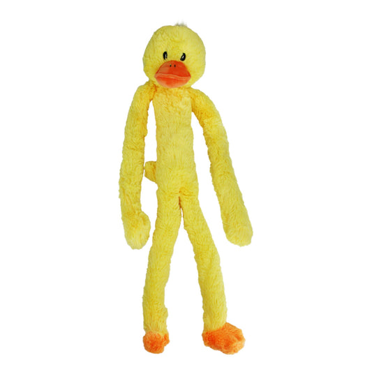 Multipet Swingin' Slevin Duck Dog Plush Toy - Squeaky Dog Toy for All Dogs - Extra Soft Plush Dog Toy - Stuffed Animal Dog Toy for Cuddling & Playing - Cute Dog Pet Toy (27”, Yellow, 5 Squeakers)