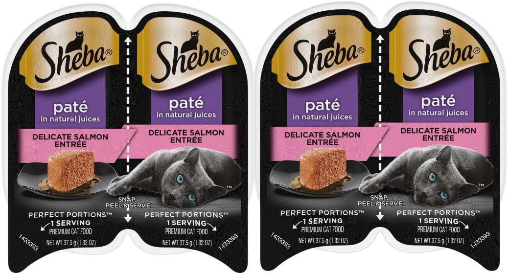 Sheba Cat Food Variety Pack | Sheba Pate Cat Food (24 Servings | 12 Pack | 6 Flavors) Turkey, Beef, Chicken, Salmon, White Fish, Tuna with LarasBundle Catnip Mice and Spring Toys
