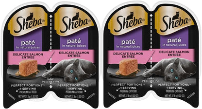 Sheba Cat Food Variety Pack | Sheba Pate Cat Food (24 Servings | 12 Pack | 6 Flavors) Turkey, Beef, Chicken, Salmon, White Fish, Tuna with LarasBundle Catnip Mice and Spring Toys