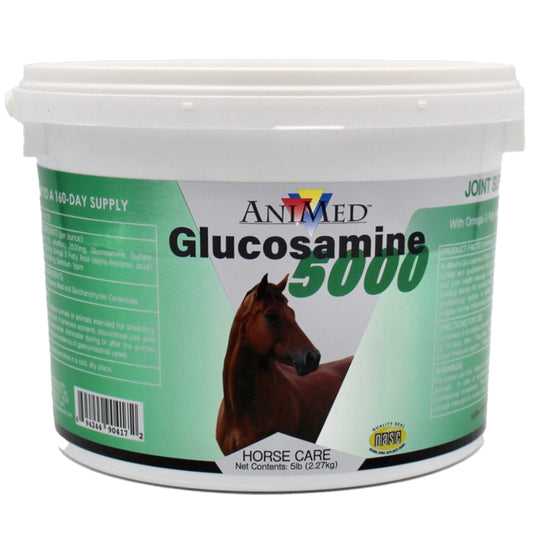 ANIMED Glucosamine 5000 - Natural Joint Health Supplement with Omega 3, Antioxidant Protection, and Digestive Support for Horses, 5 lbs…