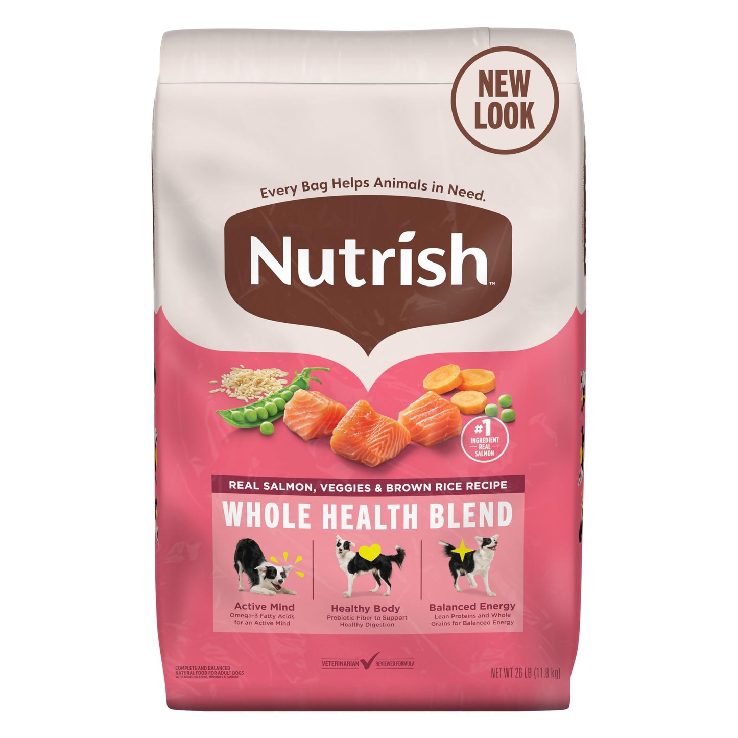 Nutrish Salmon Dry Dog Food, 26 Pound Bag