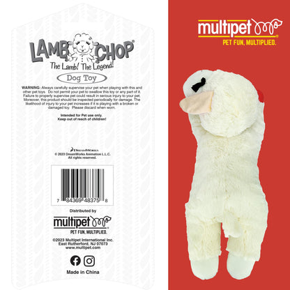 Multipet Lamb Chop Dog Plush Toy - Squeaky Toy for All Dogs - Extra Soft Plush - Stuffed Animal Dog Toy for Cuddling & Playing - Jumbo Pet Toy (24", Cream)
