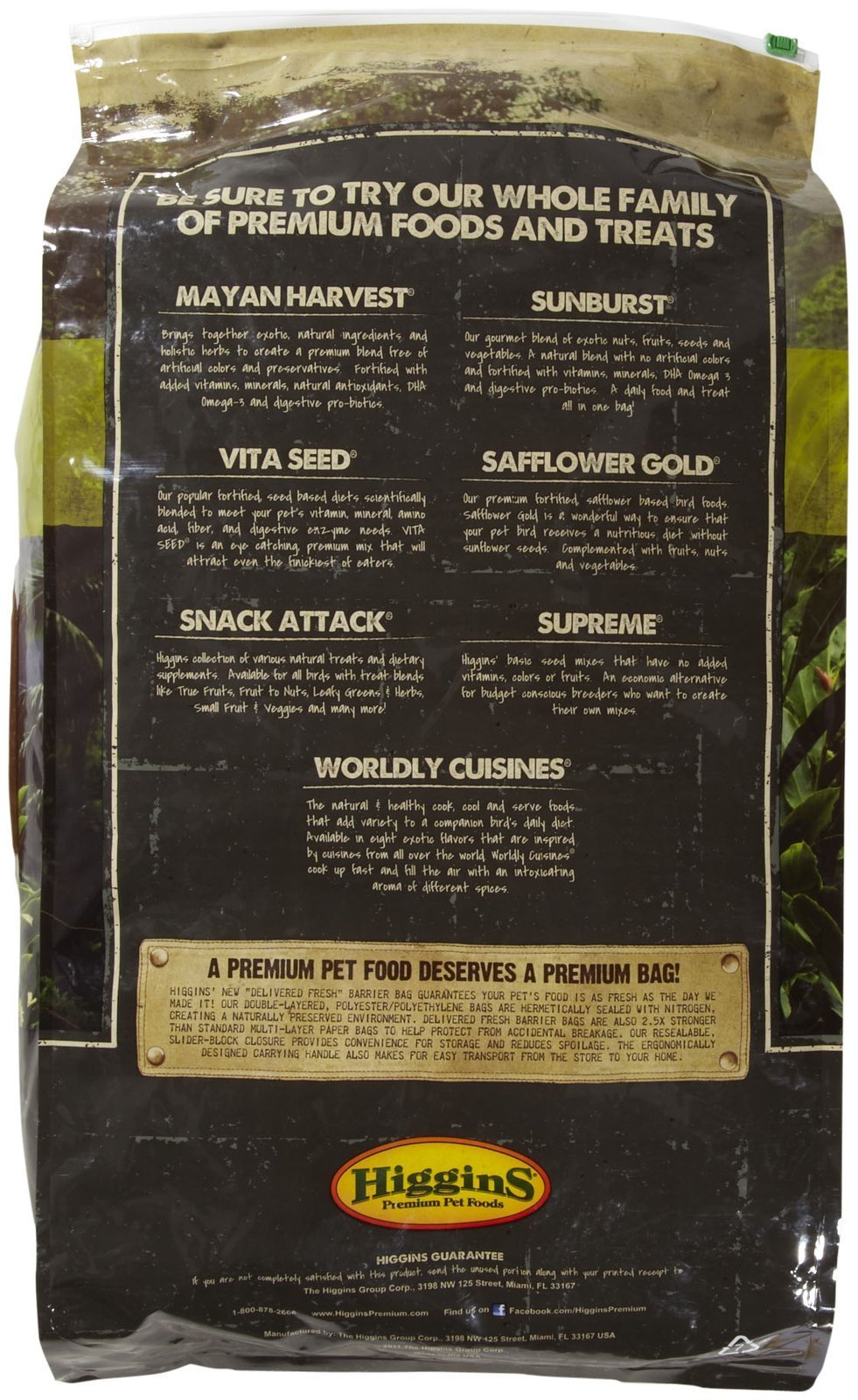 Higgins 466145 Vita Seed Parrot Food For Birds, 25-Pound