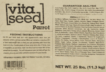 Higgins 466145 Vita Seed Parrot Food For Birds, 25-Pound