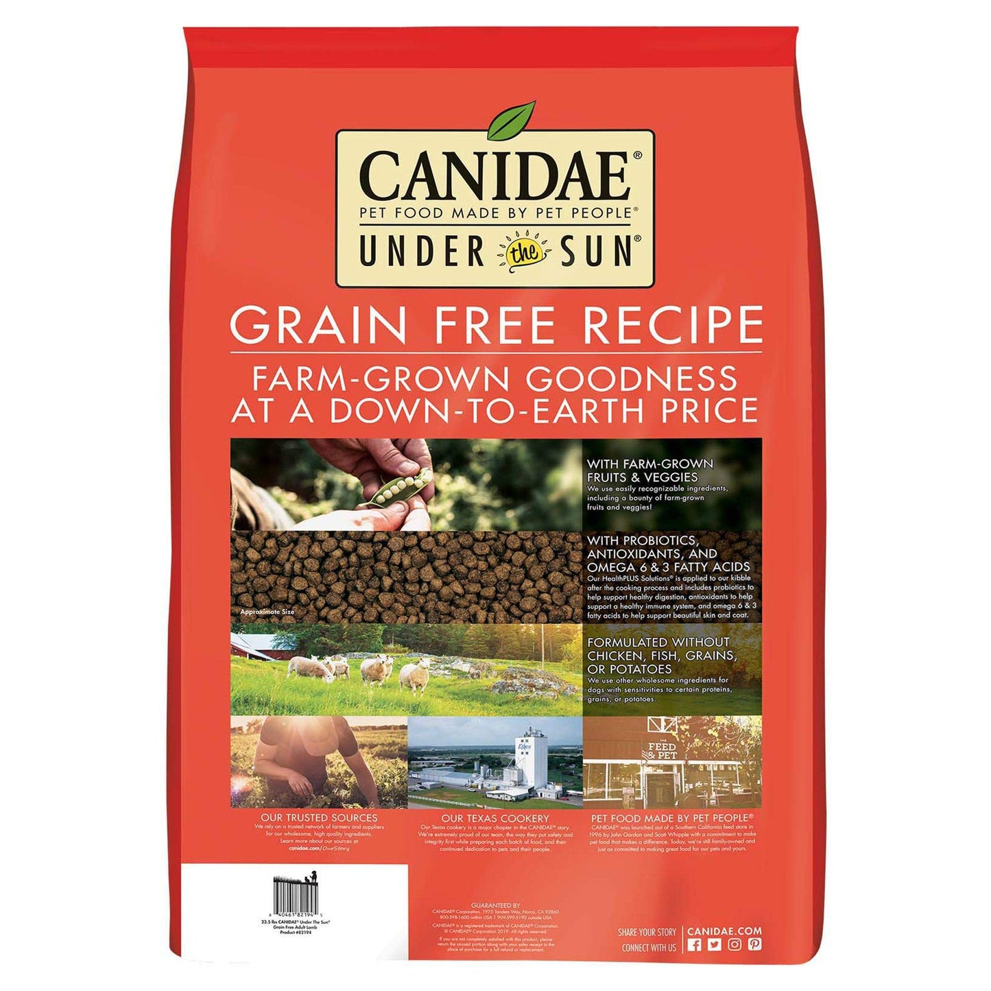 Canidae Under the Sun Premium Dry Dog Food For Puppies, Adults and Senior Dogs, Lamb Recipe, 40 Pounds, Grain Free