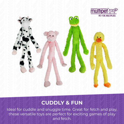 Multipet Swingin' Slevin Duck Dog Plush Toy - Squeaky Dog Toy for All Dogs - Extra Soft Plush Dog Toy - Stuffed Animal Dog Toy for Cuddling & Playing - Cute Dog Pet Toy (27”, Yellow, 5 Squeakers)