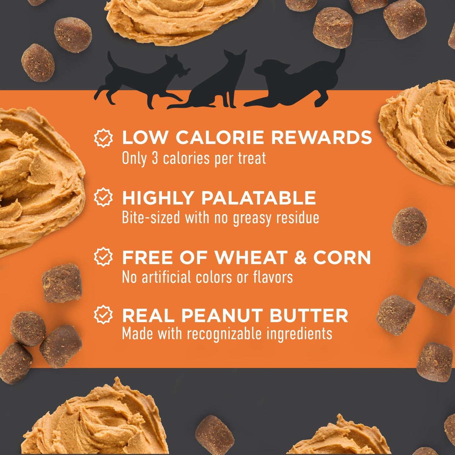 Cloud Star Tricky Trainers Soft & Chewy Dog Training Treats 5 oz. Bag, Peanut Butter Flavor, Grain-Free Low Calorie Behavior Aid with 130 treats