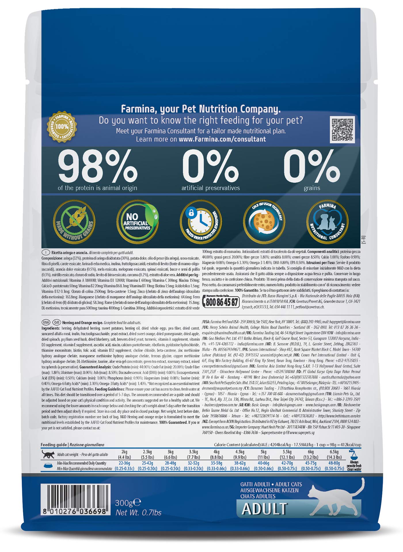 Farmina Natural And Delicious Wild Herring Grain-Free Formula Dry Cat Food (Packaging May Vary)