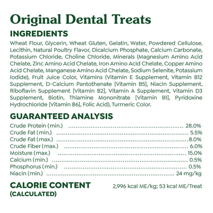 Greenies Original Large Dental Dog Treats, 54 oz. Pack (34 Treats)