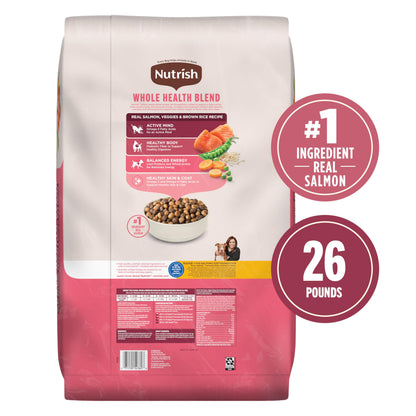 Nutrish Salmon Dry Dog Food, 26 Pound Bag