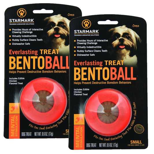 StarMark 2 Pack of Everlasting Treat Bento Balls, Small, Puzzle Toys for Dogs Under 15 Pounds