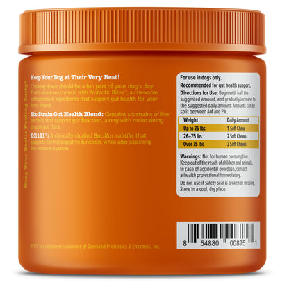 Zesty Paws Probiotics for Dogs, Digestive Enzymes Gut Flora, Digestive Health, Diarrhea & Bowel Support, DE111, Dog Probiotics Soft Chew for Pet Immune System, Chicken, 90 Ct