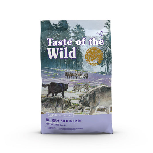 Taste of the Wild Sierra Mountain Grain-Free Canine Recipe with Roasted Lamb Dry Dog Food for All Life Stages, Made with High Protein from Real Lamb and Guaranteed Nutrients And Probiotics 28lb