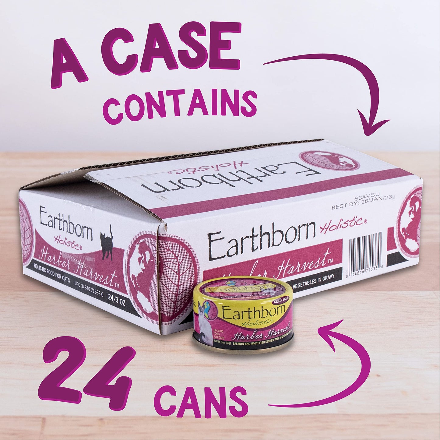 Earthborn Holistic Harbor Harvest Grain Free Canned Cat Food, 3 Oz, Case Of 24