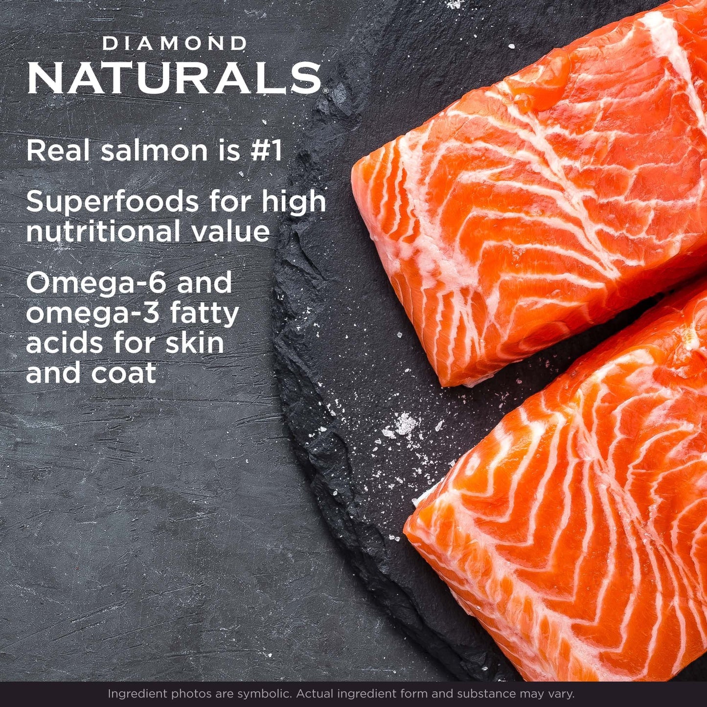 DIAMOND NATURALS Skin & Coat Real Meat Recipe Dry Dog Food with Wild Caught Salmon 30 Pound (Pack of 1)