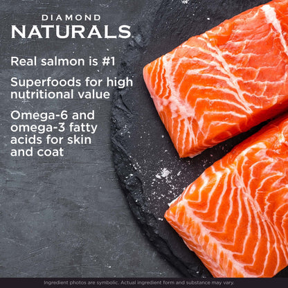 DIAMOND NATURALS Skin & Coat Real Meat Recipe Dry Dog Food with Wild Caught Salmon 30 Pound (Pack of 1)