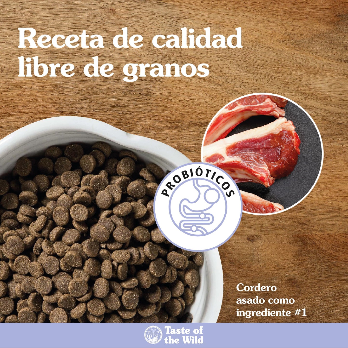 Taste of the Wild Sierra Mountain Grain-Free Canine Recipe with Roasted Lamb Dry Dog Food for All Life Stages, Made with High Protein from Real Lamb and Guaranteed Nutrients And Probiotics 28lb